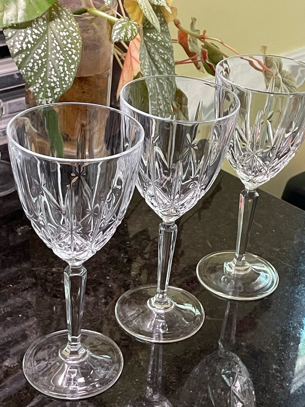 3 Waterford Marquis Sparkle wine Water Goblets Glass 7.75”